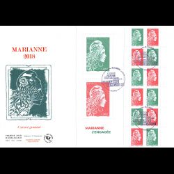 FDC GF JF - Carnet gommé Marianne l'engagée - 8/11/2018 Paris