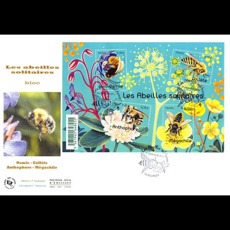 FDC GF JF - Bloc les abeilles solitaires, oblit 20/5/2016 Bourges