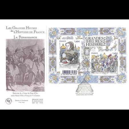 FDC GF JF - Bloc les grandes heures de l'histoire de France, oblit Ardres 3/6/16