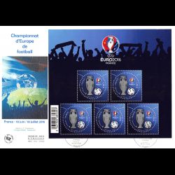FDC GF JF - Bloc championnat d'Europe de football, oblit 26/3/16 Paris