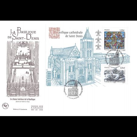 FDC GF JF - Bloc Basilique de Saint-Denis, oblit 14/3/15