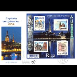 FDC GF JF - Bloc Riga, oblit Paris 3/4/15