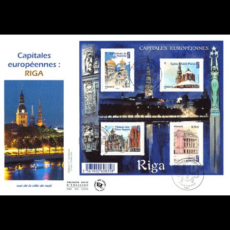 FDC GF JF - Bloc Riga, oblit Paris 3/4/15