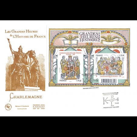 FDC GF JF - Bloc grandes heures histoire de France, oblit Paris 10/4/15