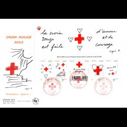 FDC GF JF - Bloc croix rouge 2015, oblit Paris 7/11/15
