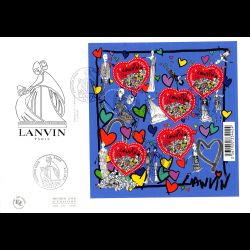 FDC GF JF - Bloc cœur Lanvin, oblit 8/1/2010 Paris