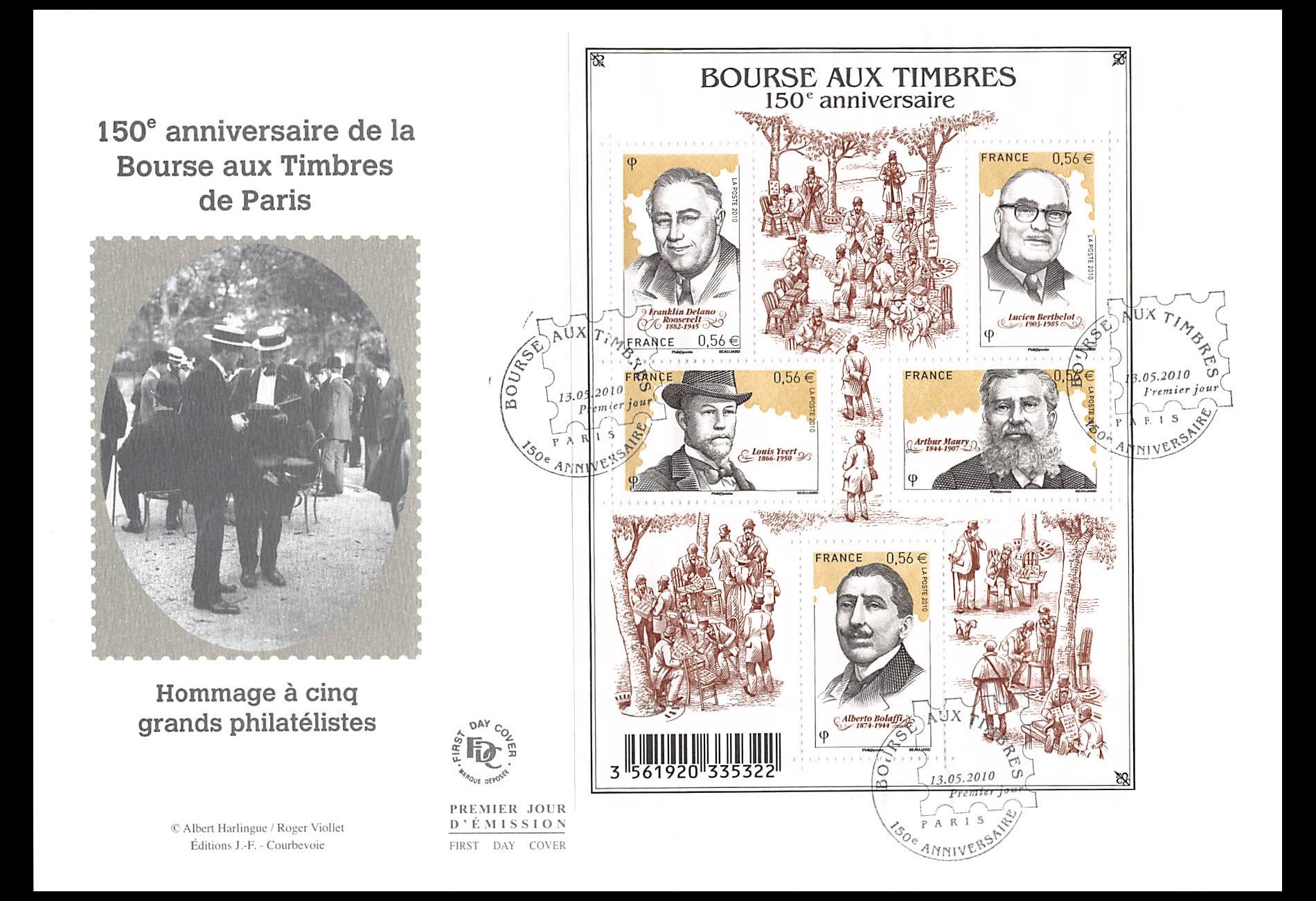 FDC GF JF - Bloc bourse aux timbres - oblit 14/5/2010 Paris