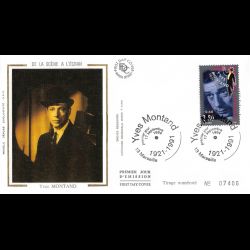 FDC soie - Yves Montand -...