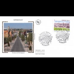 FDC soie - Epernay, avenue de Champagne, oblit 13/4/2012 Epernay