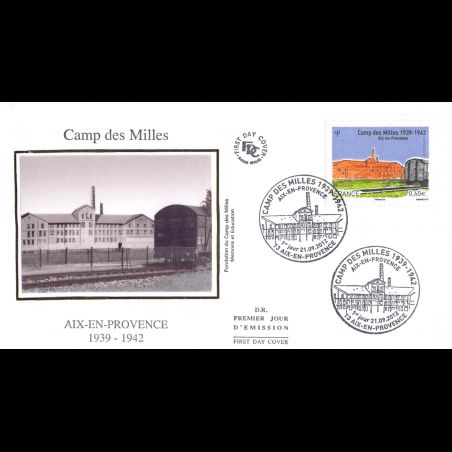 FDC soie - Camp des Milles, oblit 21/9/2012 Aix en Provence
