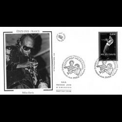FDC soie - France - Etats unis, Miles Davis, oblit 12/6/2012 Paris