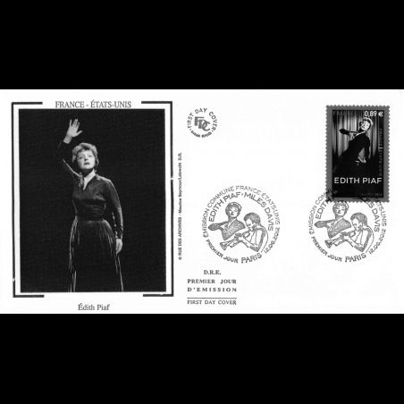 FDC soie - France - Etats unis, Edith Piaf, oblit 12/6/2012 Paris