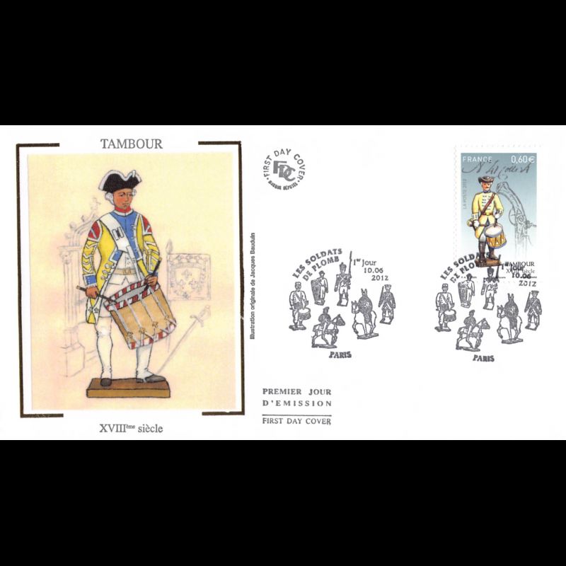 FDC soie - Les soldats de plombs, tambour, 10/6/2012 Paris