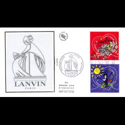 FDC soie - Coeur Lanvin - oblit 8/1/2010 Paris