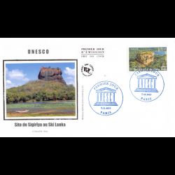 FDC soie - UNESCO 2013, site de Sigiriya, oblit 7/11/13 Paris