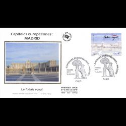 FDC soie - Madrid, le Palais royal, oblit 15/3/13 Paris