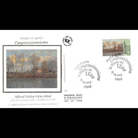 FDC soie - Impressionnisme, Alfred Sisley, oblit 27/4/13 Paris