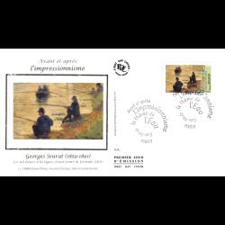FDC soie - Impressionnisme, Georges Seurat, oblit 27/4/13 Paris