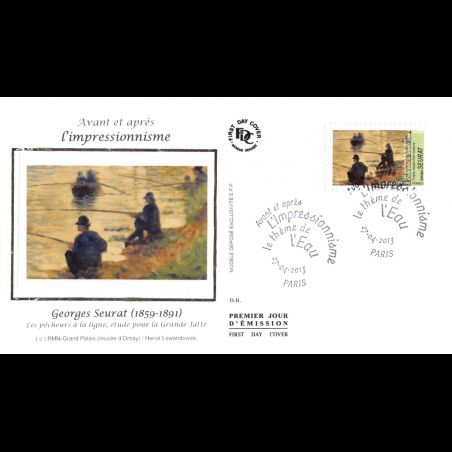 FDC soie - Impressionnisme, Georges Seurat, oblit 27/4/13 Paris
