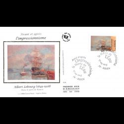 FDC soie - Impressionnisme, Albert Lebourg, oblit 27/4/13 Rouen