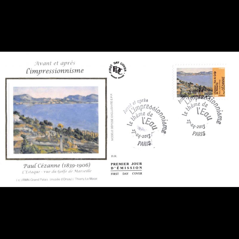 FDC soie - Impressionnisme, Paul Cézanne, oblit 27/4/13 Paris