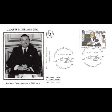 FDC soie - J. Baumel, résistant, compagnon de la Libération, oblit 15/6/13 RM