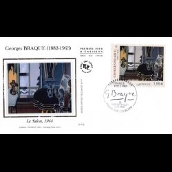 FDC soie - Tableau Georges Braque, le salon 1944, oblit 27/9/2013 Varengeville