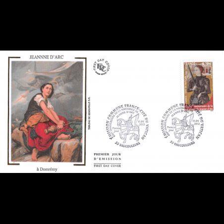 FDC soie - Jeanne d'Arc, oblit 11/5/2012 Vaucouleurs