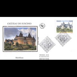 FDC soie - Château de Suscinio, Morbihan, oblit 26/5/2012 Sarzeau