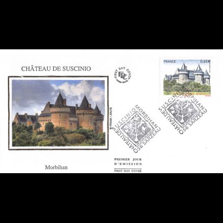 FDC soie - Château de Suscinio, Morbihan, oblit 26/5/2012 Sarzeau