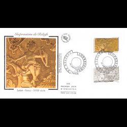 FDC soie - Impressions de reliefs, Laiton, oblit 20/1/2012 Paris