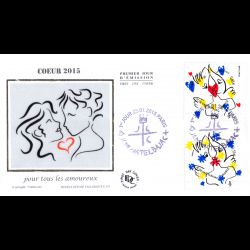 FDC soie - Coeur 2015 -...