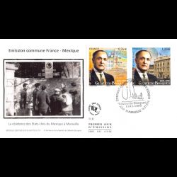 FDC soie - France Mexique -...
