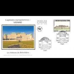 FDC soie - Vienne, château du Belvédère, oblit 18/4/14 Paris