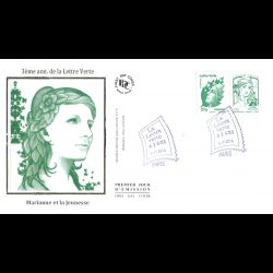 FDC soie - La lettre verte...