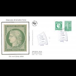 FDC soie - La lettre verte...
