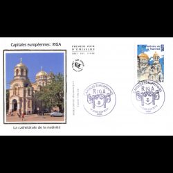 FDC soie - Riga, cathédrale...