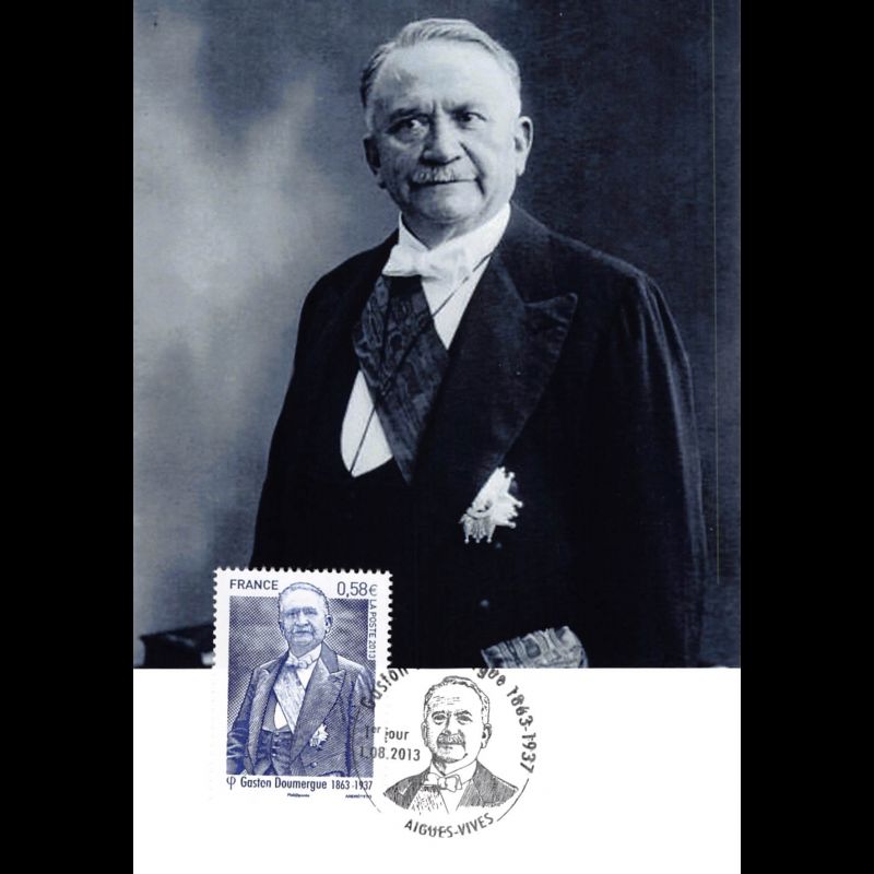 CM - Gaston Doumergue, Président de la République, oblit 1/8/13 Paris