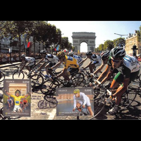 CM - (2 sur 4) 100e édition du tour de France, oblit 29/6/13 Paris