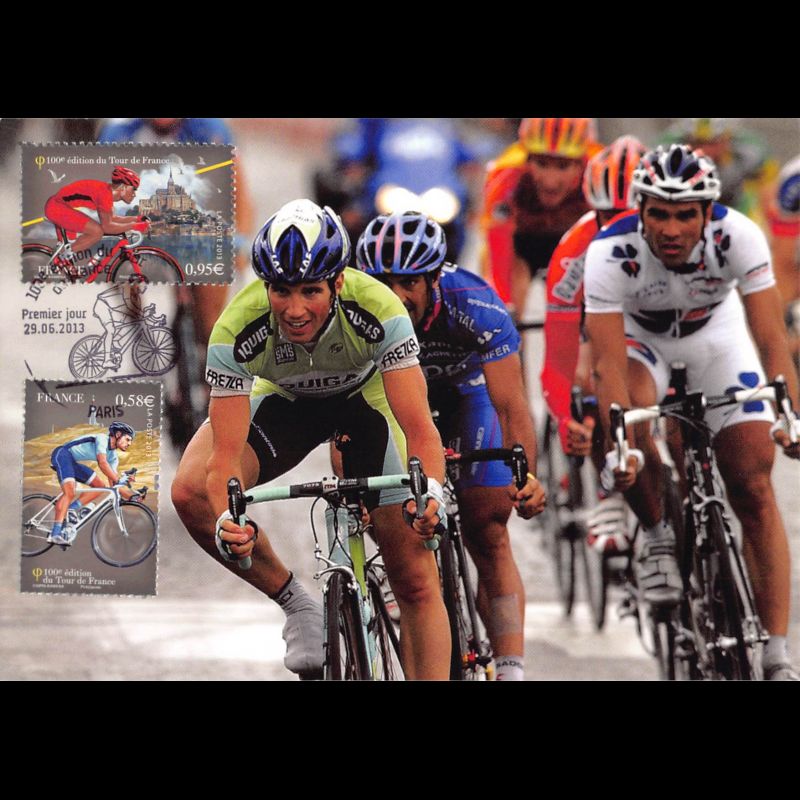 CM - (1 sur 4) 100e édition du tour de France, oblit 29/6/13 Paris