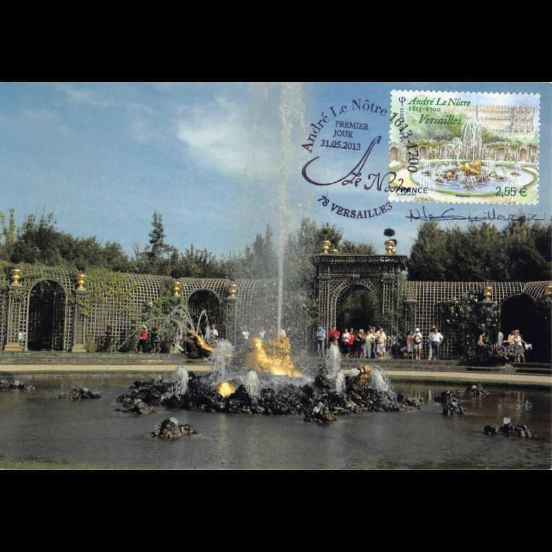 CM - André Le Nôtre, bassin de l'Encelade, oblit 31/5/13 Versailles