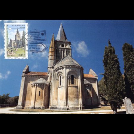 CM - Eglise Saint Pierre de la Tour d'Aulnay, oblit 22/2/13