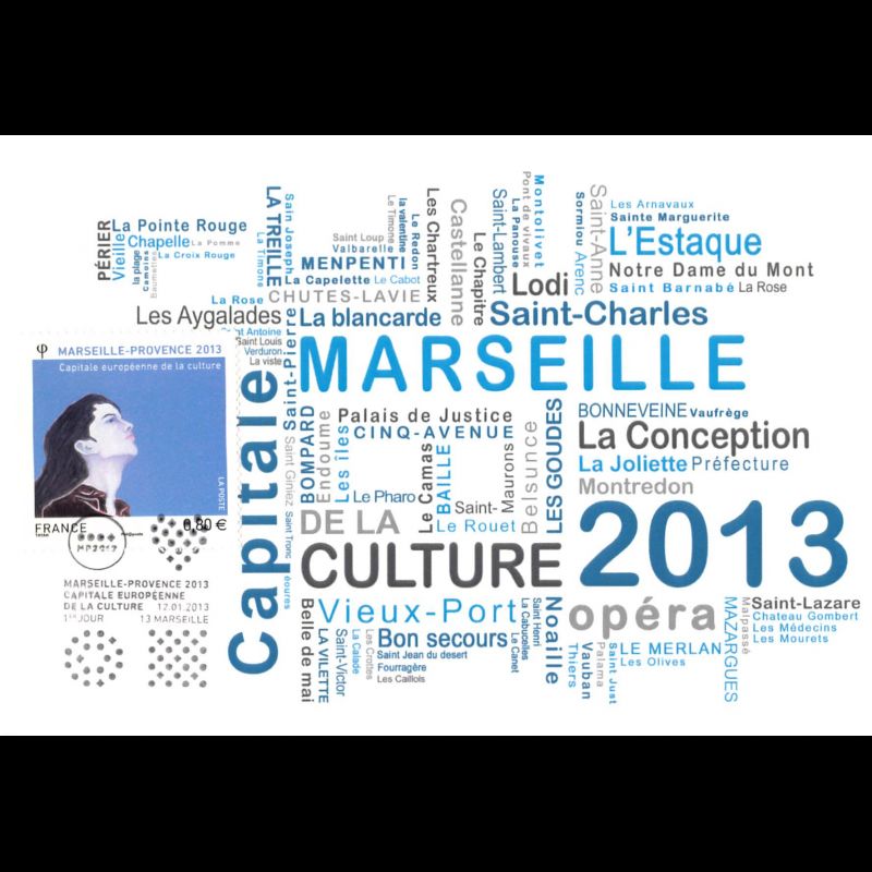 CM - Marseille provence 2013, oblit 12/1/13 Marseille