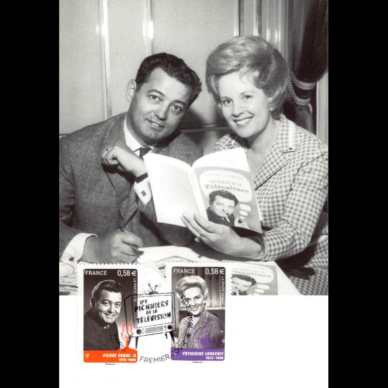 CM - Les pionniers de la télévision, C. Langeais, P. Sabbagh - oblit Paris