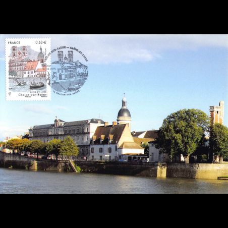 CM - Châlon sur Saône, l'île Saint Laurent, oblit 17/4/2015