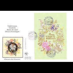 FDC GF soie - Bloc fleurs...