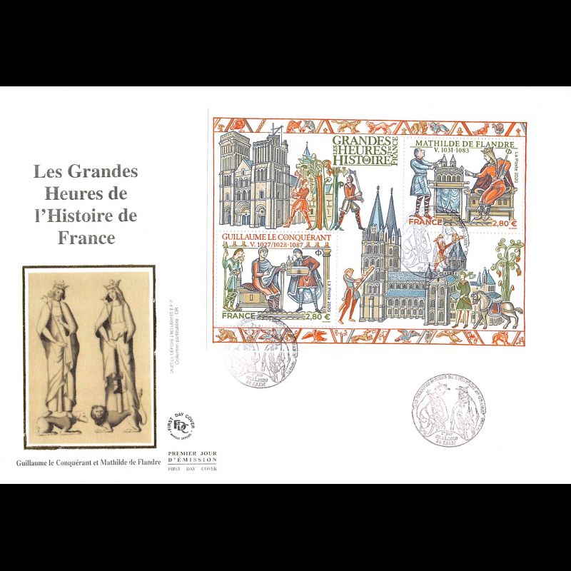 FDC GF soie - Grandes heures histoire de France - 7/11/2020 Caen