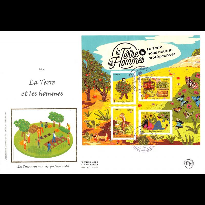 FDC GF soie - Bloc la terre et les hommes - 17/9/2021 Paris