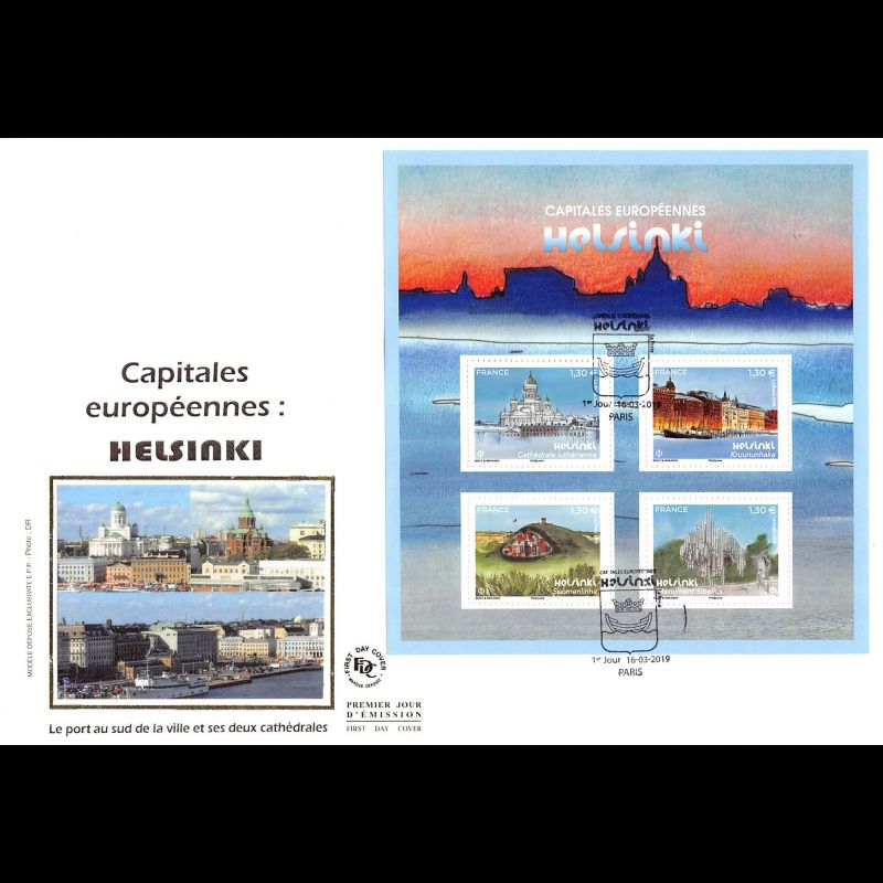 FDC GF soie - Capitales européennes Helsinki - 16/3/2019 Paris