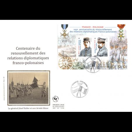 FDC GF soie - Bloc France Pologne - 2/4/2019 Paris